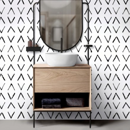 Mudcloth Africano. Vinilo lavable texturizado, tintas ecologicas, resistente al agua, antibacterias para paredes de baños.