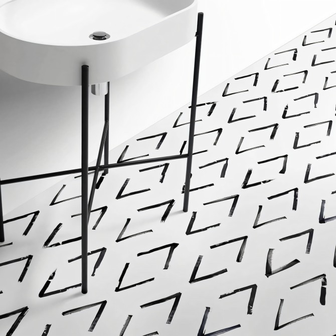 African Mudcloth. Texture Vinyl for floor in bathroom, non-slip and antibacterial, water resistant. Lokoloko