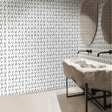Mudcloth Africano mini. Vinilo lavable texturizado, tintas ecologicas, resistente al agua, antibacterias para paredes de baños.