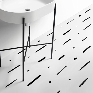 Mudcloth Paint. Vinilo texturizado  para suelos de baños, antideslizante y antibacterias, resistente al agua.