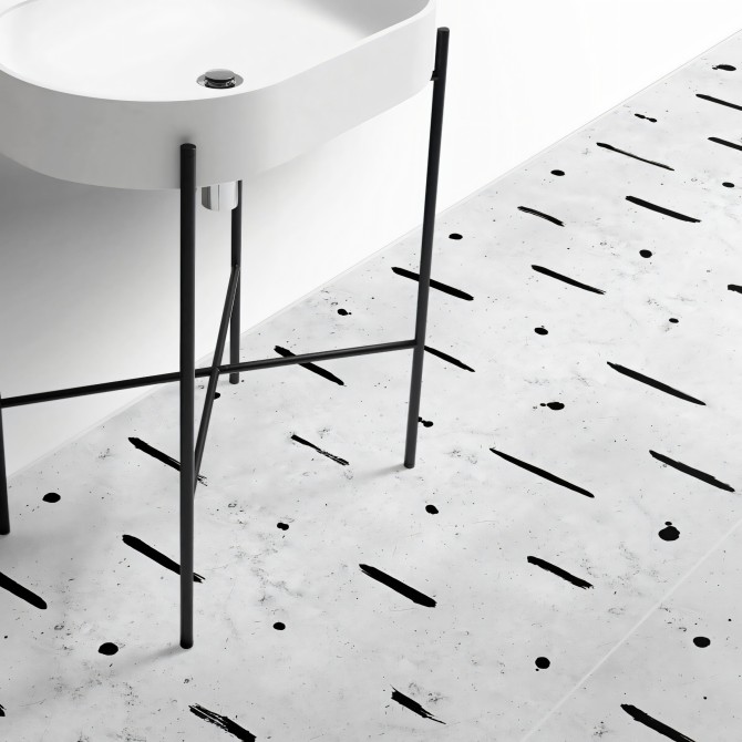 Mudcloth Paint Concrete. Washable, Texture Vinyl for floor in bathroom, non-slip and antibacterial, water resistant. Lokoloko