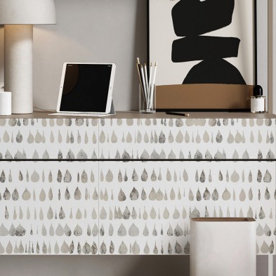 Drops 2. Washable, texture vinyl, eco-friendly inks, opaque, antibacterial for living room sideboard.