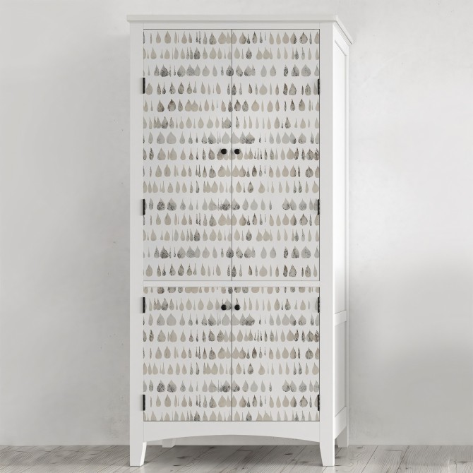 Drops 2. Washable, texture vinyl, eco-friendly inks, opaque, for forniture in bedrooms. Lokoloko