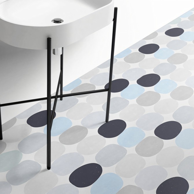 Esferas Frías - Vinilo autoadhesivo lavable opaco para suelos cuartos de baño, cocinas, dormitorios - Lokoloko