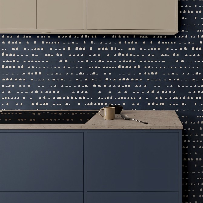 Serene Night. Washable, texture vinyl, eco-friendly inks, water resistant, antibacterial for tiles and backslash Kitchen.