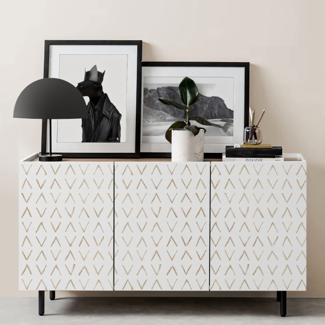 African Mudcloth Mini earth. Washable, texture vinyl, eco-friendly inks, opaque, antibacterial for living room sideboard.