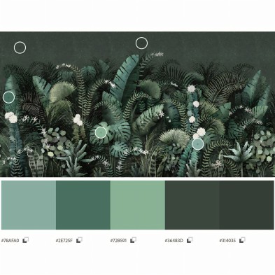 Tropical intenso - Papel de pared autoadhesivo ecológico sin PVC
