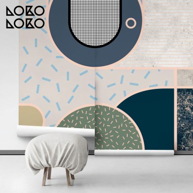 Memphis Boreal - Papel de pared autoadhesivo ecológico sin PVC