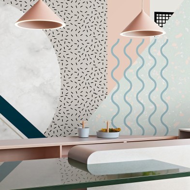 Memphis Polar - Papel de pared autoadhesivo ecológico sin PVC