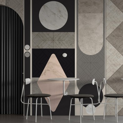 Gran Gatsby - Eco-friendly self-adhesive wallpaper mural for dining room walls - Geometry textures - Lokoloko