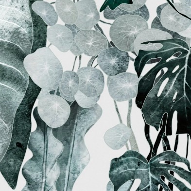 Tropicalia - Papel pintado pared ecológico autoadhesivo mural para dormitorios salones recibidor - Detalle - Lokoloko