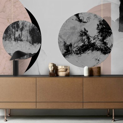 Abstractión and Geometry - Eco-friendly self-adhesive wallpaper mural for living-room walls. Lokoloko