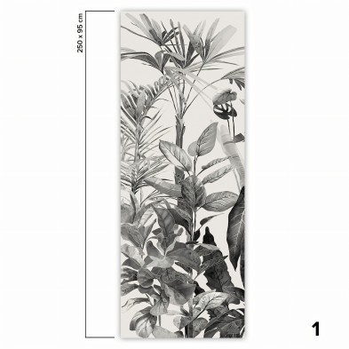 Tropicalia Black & White - Self-adhesive Eco-friendly PVC-free wallpaper.