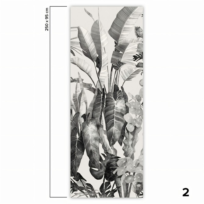 Tropicalia Blanco y Negro - Papel de pared autoadhesivo ecológico sin PVC