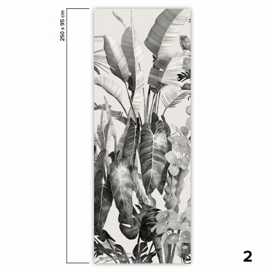 Tropicalia Blanco y Negro - Papel de pared autoadhesivo ecológico sin PVC