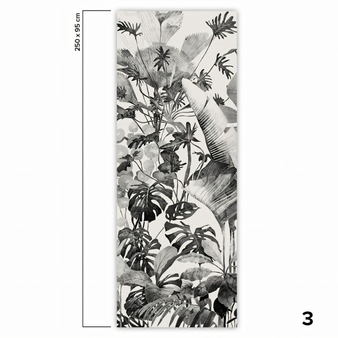 Tropicalia Blanco y Negro - Papel de pared autoadhesivo ecológico sin PVC