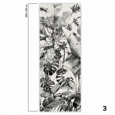 Tropicalia Black & White - Self-adhesive Eco-friendly PVC-free wallpaper.