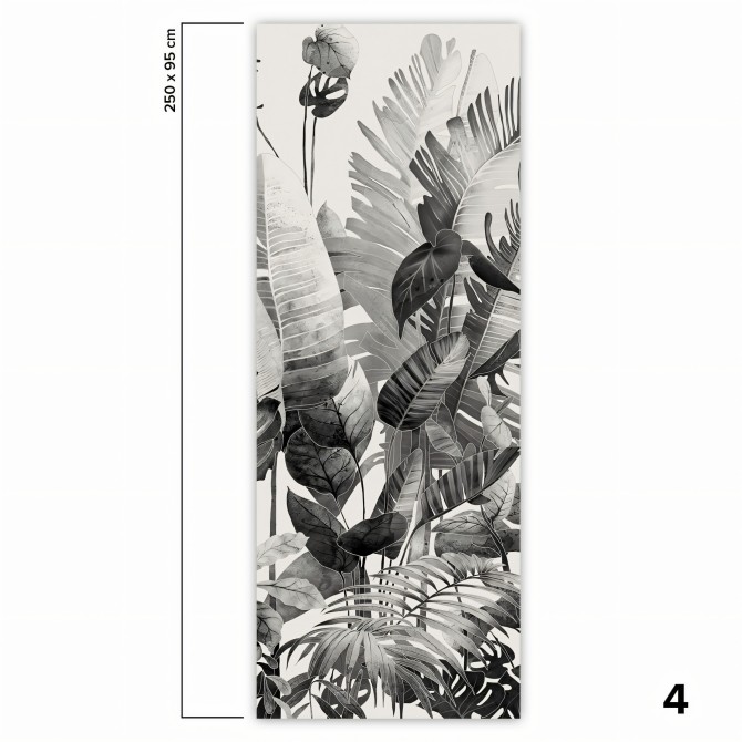Tropicalia Blanco y Negro - Papel de pared autoadhesivo ecológico sin PVC