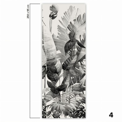 Tropicalia Black & White - Self-adhesive Eco-friendly PVC-free wallpaper.