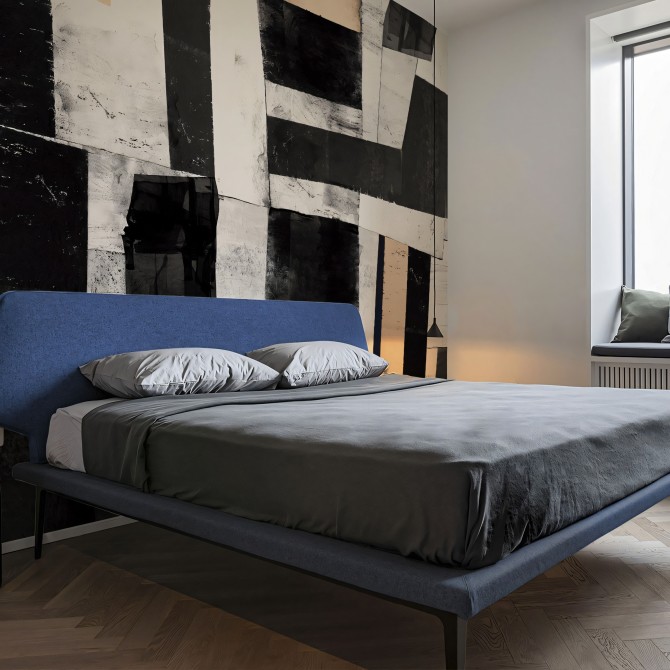 Tapies - eco-friendly self-adhesive wallpaper for bedroom walls - Abstract art warm color - Lokoloko