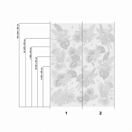Miami Birds b/n vinilo autoadhesivo lavable para muebles paredes cafeterias pubs bares lokoloko comercios