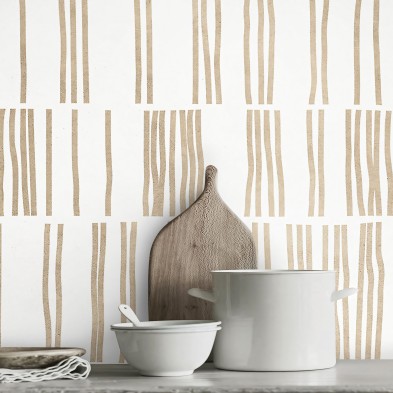Overlap earth. Washable, texture vinyl, eco-friendly inks, opaque, antibacterial for living room walls. Lokoloko