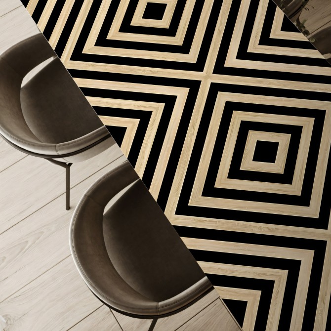 Patrón de madera 1. Vinilo lavable para muebles, mesas, geometría de madera y negro. lokoloko