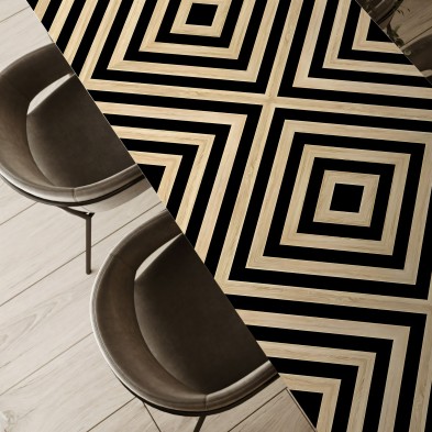 Wood pattern 1. Washable vinyl for furniture, tables, wood and black geometry. lokoloko