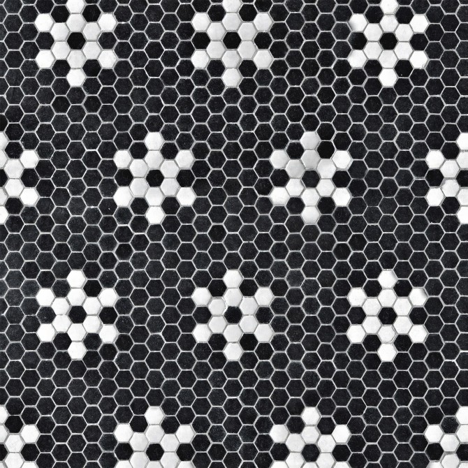 With stars mosaic - Self adhesive vinyl for floor decoration.