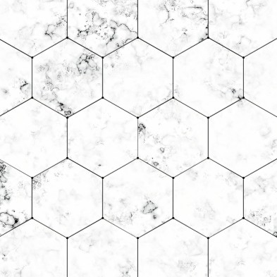 Azulejos hexagonales de mármol blanco (mini) - Vinilo para suelos