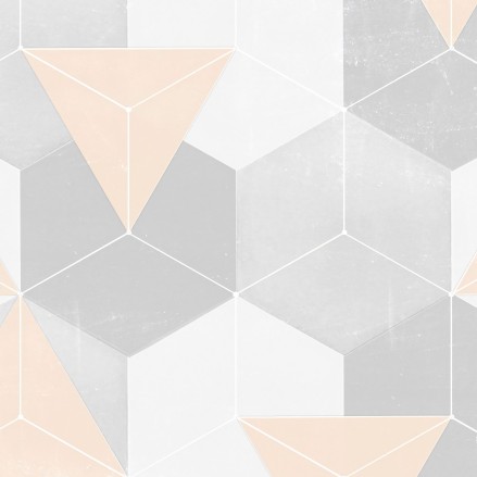 Nordic hexagons and warm triangles - Self adhesive vinyl for floor