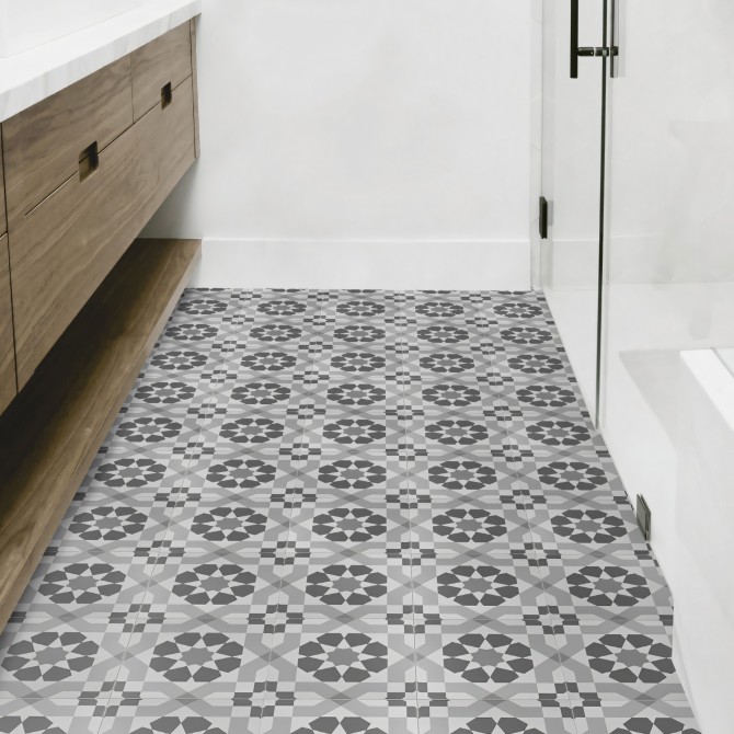 Vintage pattern 3 black & white - Self-adhesive vinyl for floor decor