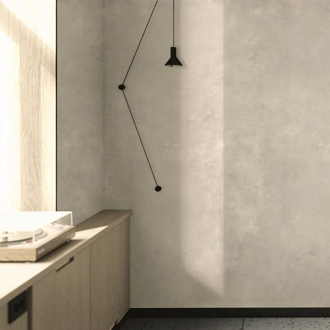 Cemento Corbusier - Papel ECO en tono tierra para pared del salón