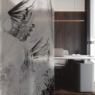 Blanca Dona - Washable translucent self-adhesive vinyl for office and home windows. Black and white. Lokoloko