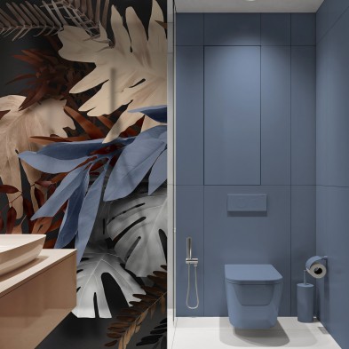 Bohemia - Translucent washable self-adhesive vinyl sticker of mural for shower panel glass. Ecological ink. Lokoloko