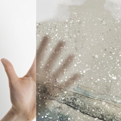 Liquid - Translucent self-adhesive vinyl sticker for glass and windows. Ecological ink. Lokoloko
