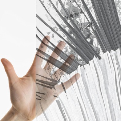Blanca Dona - Washable transparent self-adhesive vinyl for windows. Ecological inks. Black and white. Lokoloko