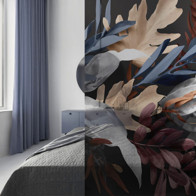 Bohemia - Mural de vinilo transparente lavable autoadhesivo para puerta de cristal de dormitorio. Lokoloko
