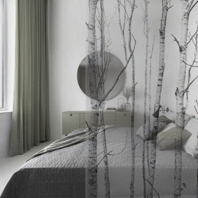 El Bosque - Mural de vinilo transparente autoadhesivo lavable para tabiques de cristal separador de dormitorios. Lokoloko