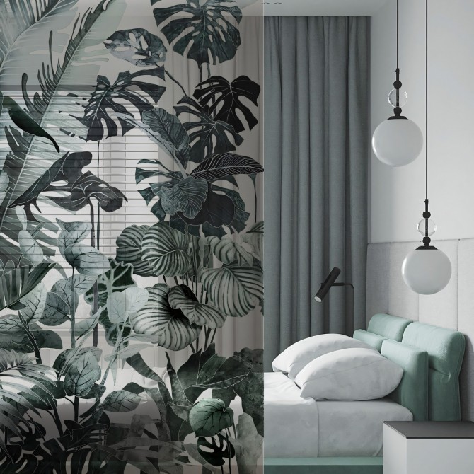 Tropicalia - Transparent vinyl mural stickers for windows