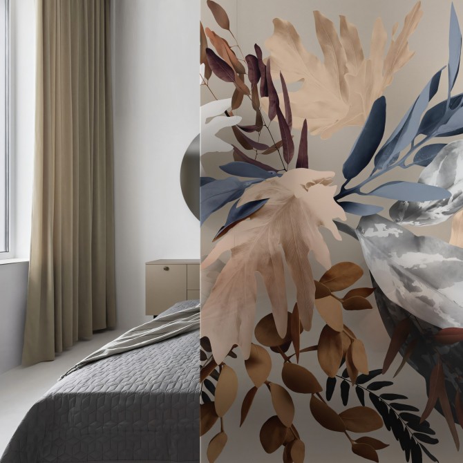 Glam - Mural de vinilo translúcido autoadhesivo lavable para tabiques de cristal separador en dormitorios. Lokoloko