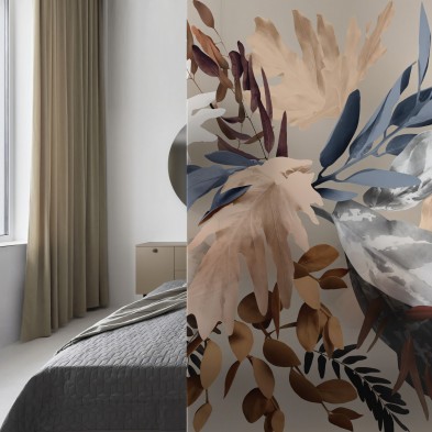 Glam - Mural de vinilo translúcido autoadhesivo lavable para tabiques de cristal separador en dormitorios. Lokoloko