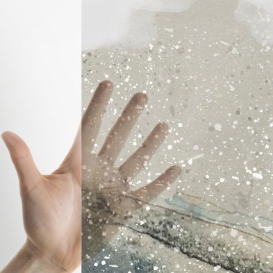Liquid - Translucent self-adhesive vinyl sticker for glass and windows. Ecological ink. Lokoloko