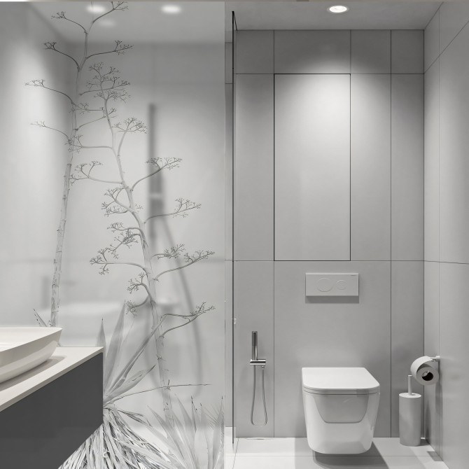 Pita - Mural de vinilo translucido autoadhesivo lavable para mamparas de cristal de ducha en baños. Lokoloko