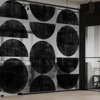 Ritmo - Mural de vinilo transparente autoadhesivo lavable para tabiques separador de cristal en viviendas y oficinas. Lokoloko