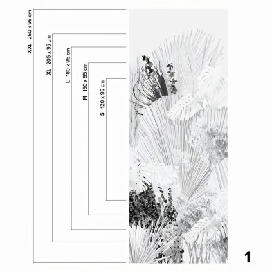 Blanca Dona - Piece 1 - Washable self-adhesive vinyl mural for kitchens bathrooms furniture walls leaves minimalism. Lokoloko