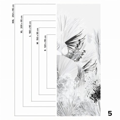 Blancadona - 5 piece washable self-adhesive vinyl mural for kitchens bathrooms furniture walls leaves minimalism warm lokoloko