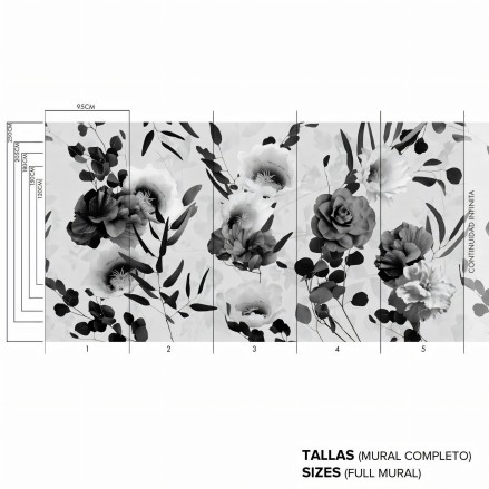 Daila blanco y negro - Mural de vinilo autoadhesivo lavable para paredes y muebles