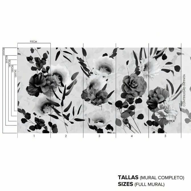 Daila black & white - Washable self-adhesive vinyl wallpaper for walls and furniture