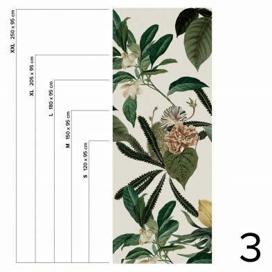 Flores de terciopelo - Pieza 3 - Mural de vinilo autoadhesivo - Lokoloko